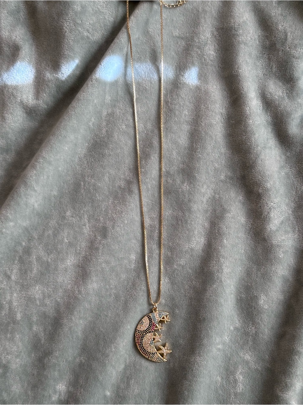 Gold Moon & Star Pendant Necklace - Women's Jewelry